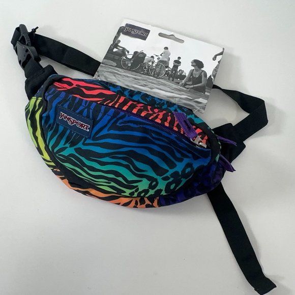 Jansport Vintage Cheetah Print Lisa Frank Style Fanny Waist Hip Pack - Picture 2 of 5